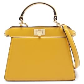 Fendi-Fendi Peekaboo ISeeU Leather Handbag 8BN335-Yellow