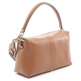 Tod's-Tod's Leather T-Case Handbag Brown-Brown