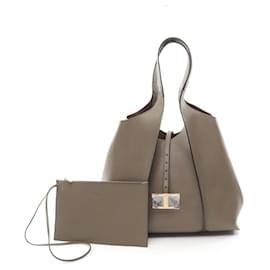 Tod's-Tod's Leather Timeless Medium Tote Bag Brown-Brown