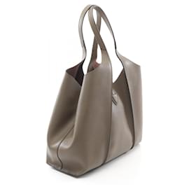 Tod's-Tod's Leather Timeless Medium Tote Bag Brown-Brown
