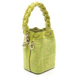 Fendi-Fendi Mini Mon Tresor Canvas Leather Handbag-Green