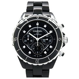 Chanel J12 Ceramic Chronograph Watch H2419 Black