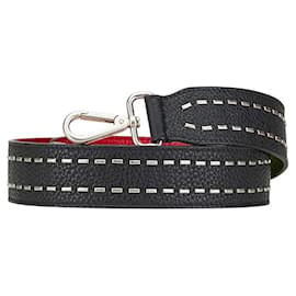 Fendi-Fendi Leather Strap You Studded Shoulder Strap-Black