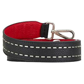 Fendi-Fendi Leather Strap You Studded Shoulder Strap-Black
