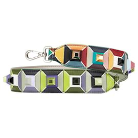 Fendi-Fendi Leather Strap You Studs Shoulder Strap-Multiple colors