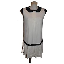 Robe Twin Set en viscose noir et blanc Noir Blanc