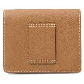 Hermès-Hermes Evercolor Roulis Slim Wallet-Golden