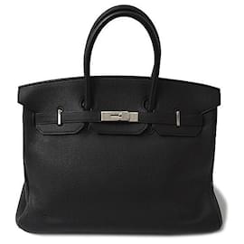 Hermès-Hermes Birkin 35 Togo Handbag Black-Black