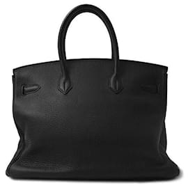 Hermès-Hermes Birkin 35 Togo Handbag Black-Black