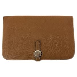 Hermès-Hermes Dogon GM Long Wallet Brown-Brown