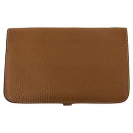 Hermès-Hermes Dogon GM Long Wallet Brown-Brown