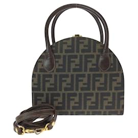 Fendi-Fendi Vintage Zucca Canvas Leather 2way Bag-Brown