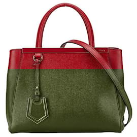 Fendi-Fendi Leather Petit 2WAY Handbag 8BH253-Red