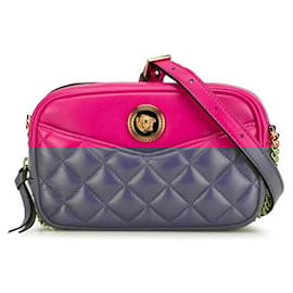 Versace-Versace Quilted Medusa Chain Shoulder Bag-Pink