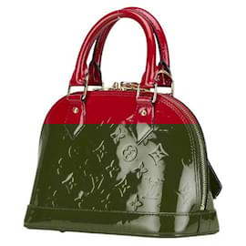Louis Vuitton-Louis Vuitton Alma BB Patent Leather Handbag M50565-Pink