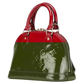 Louis Vuitton-Louis Vuitton Alma BB Patent Leather Handbag-Red