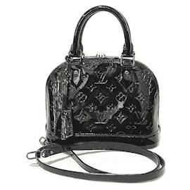 Louis Vuitton-Louis Vuitton Vernis Alma PM Noir Handbag-Black