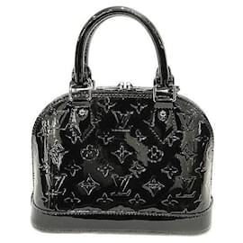 Louis Vuitton-Louis Vuitton Vernis Alma PM Noir Handbag-Black