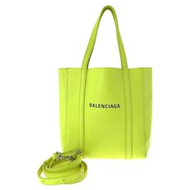 Balenciaga-Balenciaga Leather Tote Bag 2way-Yellow