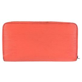 Louis Vuitton Epi Zippy Wallet Orange Leather Orange