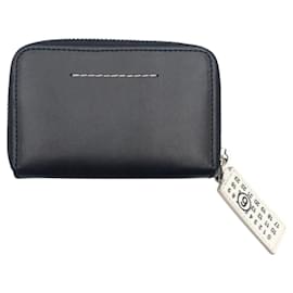 Autre Marque-Maison Margiela MM6 Leather Coin Case Wallet-Black