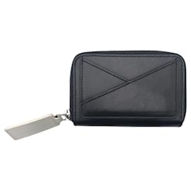 Autre Marque-Maison Margiela MM6 Leather Coin Case Wallet-Black