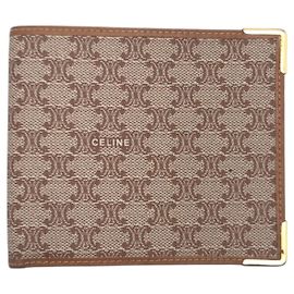 Céline Celine Macadam PVC Bifold Wallet Brown