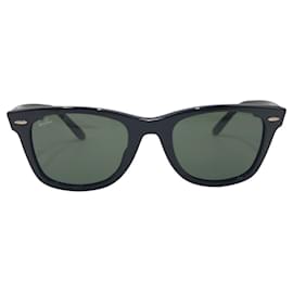 Autre Marque-Ray-Ban Wayfarer Black Plastic Sunglasses RB2140-F-Black