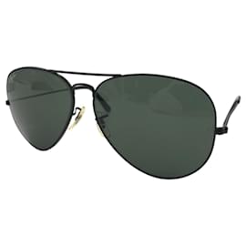 Autre Marque-Ray-Ban Vintage Metal Aviator Sunglasses-Black