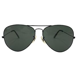 Autre Marque-Ray-Ban Vintage Metal Aviator Sunglasses-Black