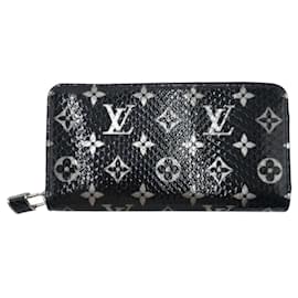 Louis Vuitton-Louis Vuitton Python Zippy Wallet Black N96955-Black