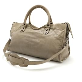 Balenciaga-Balenciaga Leather Part Time Handbag 2WAY-Grey