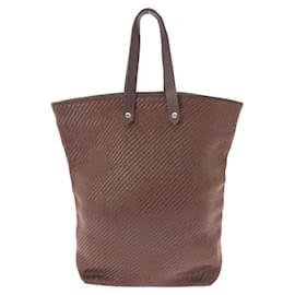 Hermès-Hermes Amedaba Diago GM Leather Tote Bag-Brown