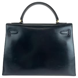 Hermès-Hermes Vintage Kelly 32 Black Handbag-Black