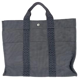 Hermès-Hermes Canvas Herline MM Tote Bag-Grey