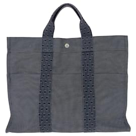 Hermès-Hermes Canvas Herline MM Tote Bag-Grey