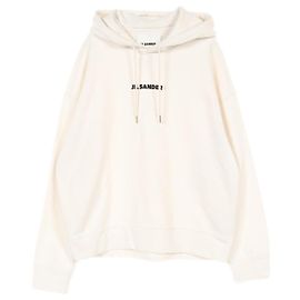 Jil Sander J47GU0002 Sweat à capuche en coton Blanc