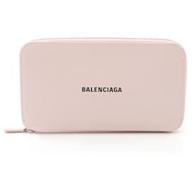 Balenciaga-Balenciaga Leather Round Long Wallet-Pink