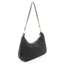Prada-Prada Nylon Saffiano Leather Re-Edition 1995 Chain Shoulder Bag-Black
