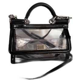 Bolsa Sicily Kim Dolce & Gabbana com design transparente Preto