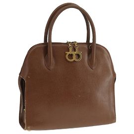 Sac à main Salvatore Ferragamo en cuir marron doré Auth 104228 Marron Doré