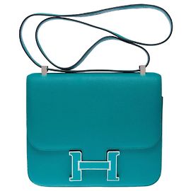 Hermès HERMES Constance Bag in Blue Leather - 102411 Blue