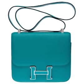 Hermès-HERMES Constance Bag in Blue Leather - 102411-Blue