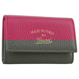 Gucci-GUCCI Étui à clés Swing en cuir rose 354499 Auth am7524-Rose