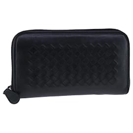 Autre Marque-BOTTEGA VENETA INTRECCIATO Long Wallet Leather Black Auth 105910-Black