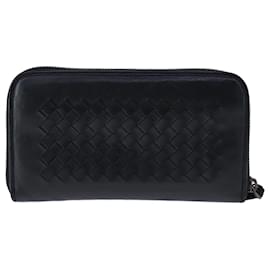 Autre Marque-BOTTEGA VENETA INTRECCIATO Long Wallet Leather Black Auth 105910-Black