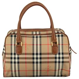 Autre Marque-Burberrys Nova Check Hand Bag Canvas Beige Auth yk16410-Beige