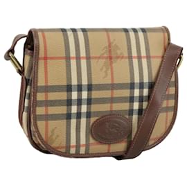 Autre Marque-Burberrys Nova Check Shoulder Bag PVC Beige Auth 107273-Beige