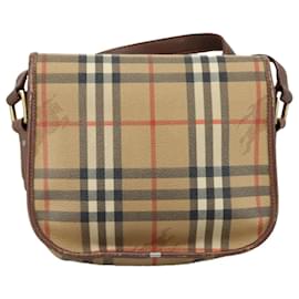 Autre Marque-Burberrys Nova Check Shoulder Bag PVC Beige Auth 107273-Beige