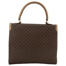 Céline-CELINE Macadam Canvas Hand Bag PVC Leather Brown Auth 97775-Brown